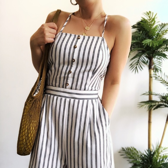 Last 1✨Parker Striped Open Back Jumpsuit - Picture 6 of 8
